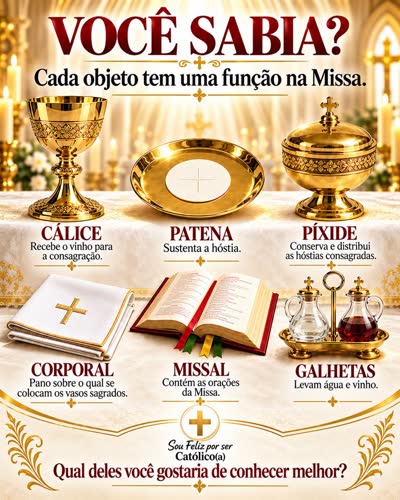 Cada objeto tem uma função na Missa