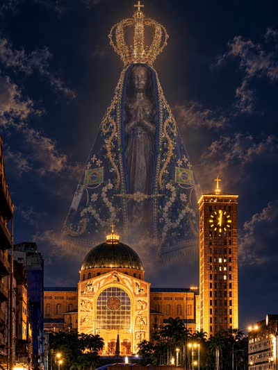 Nossa Senhora Aparecida sobre o Santuário